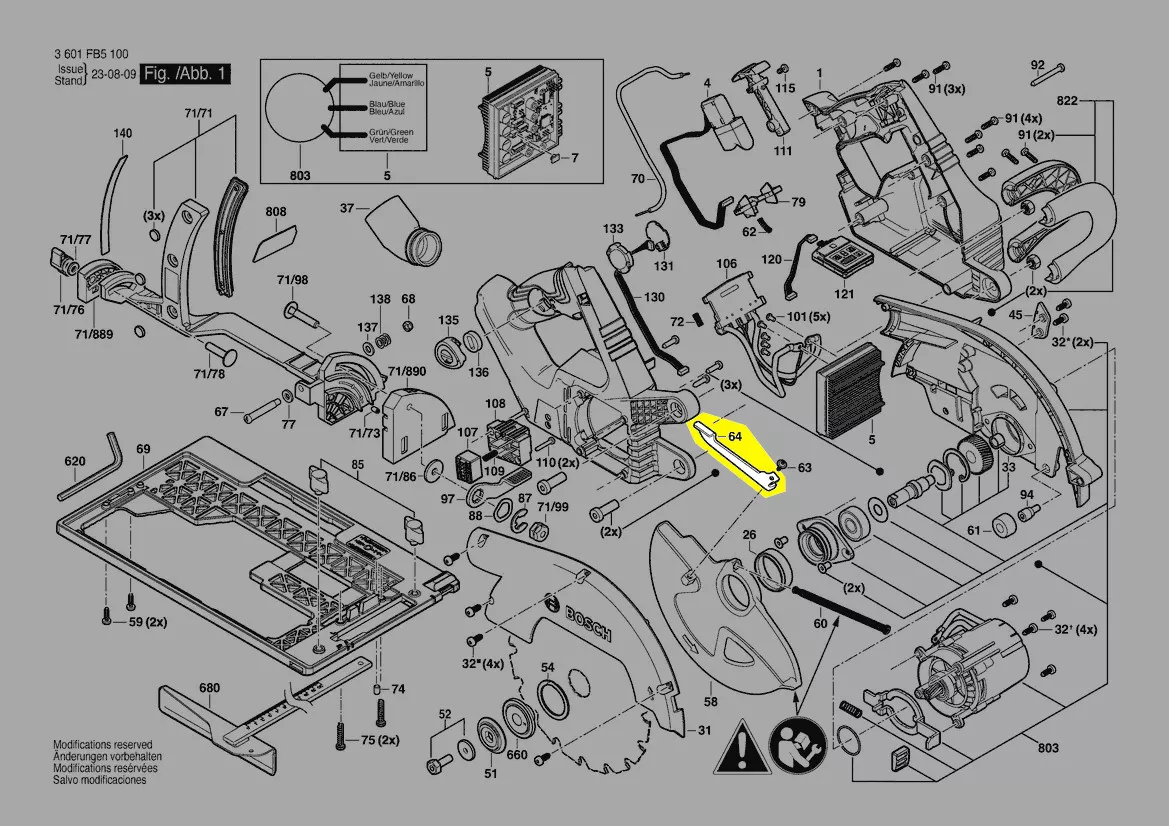 Levier capot protection pendulaire réf. 1 600 A01 92G Bosch